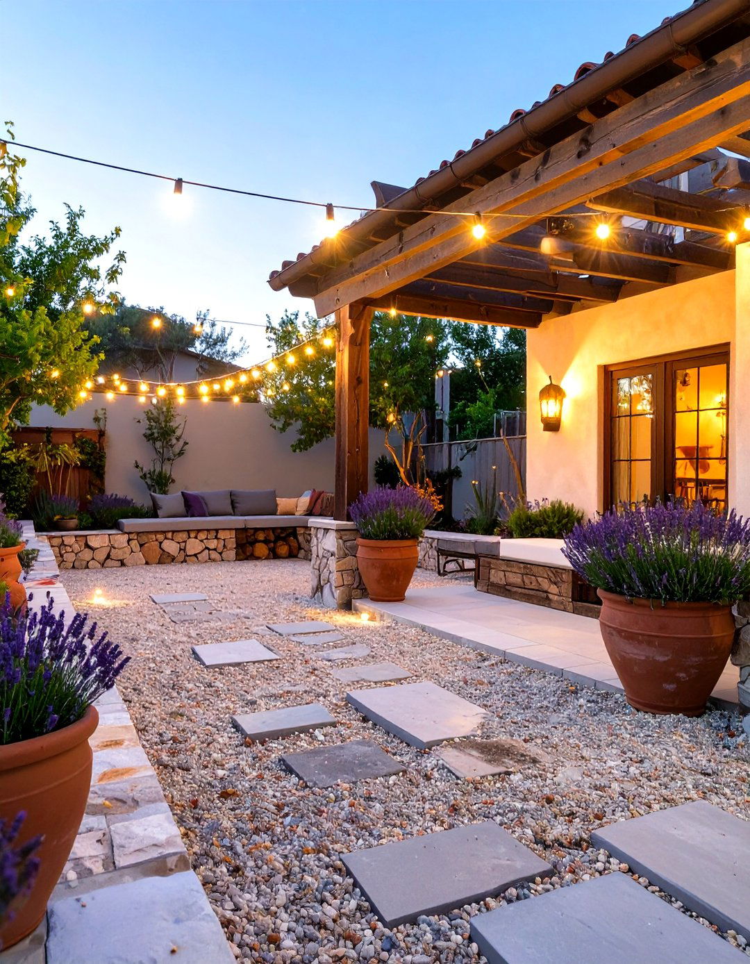 A Rustic Decomposed Granite Courtyard - 30 backyard ideas without grass