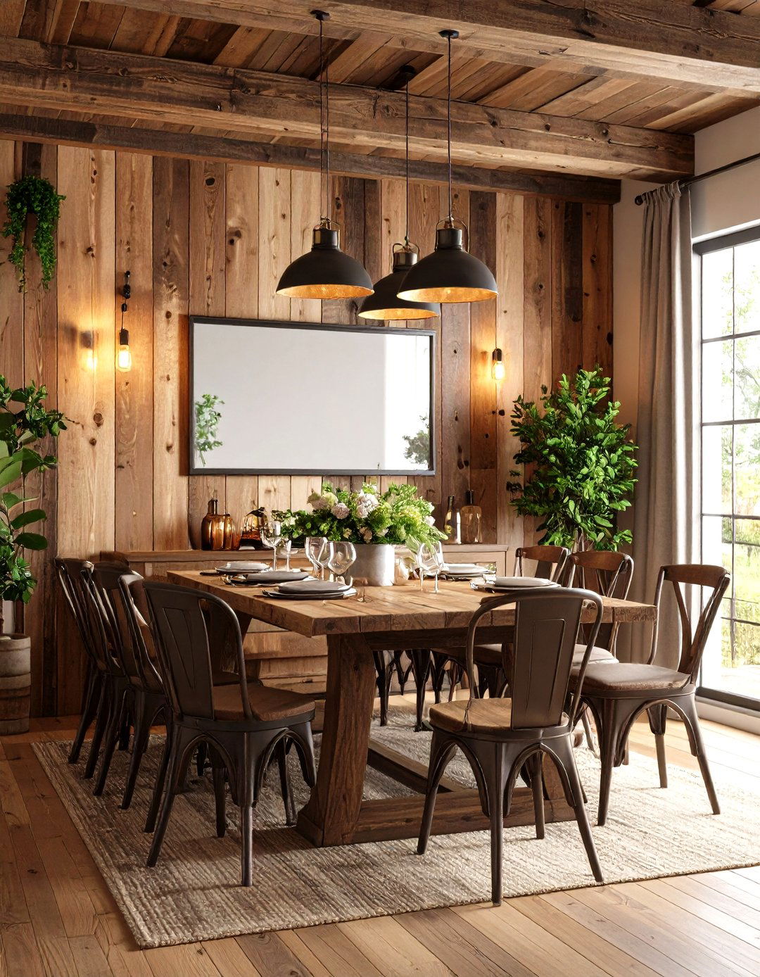 A Rustic Dining Room Wood Accent Wall - 30 dining room wall art ideas