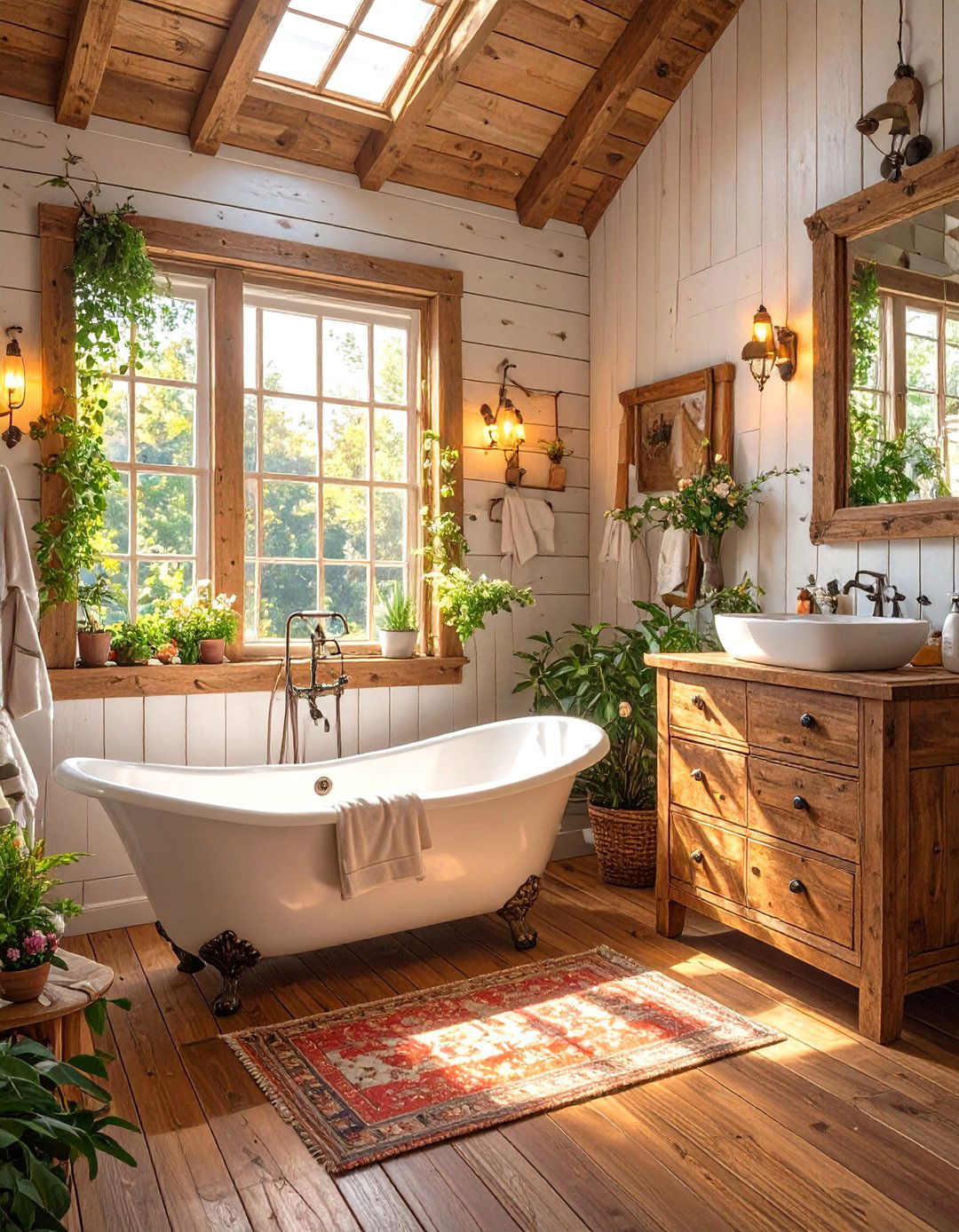 A Rustic Farmhouse Bathroom - 30 bathroom renovation ideas