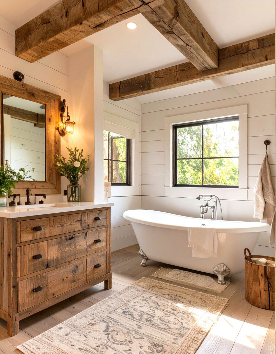A Rustic Farmhouse Bathroom - 30 luxury bathroom ideas
