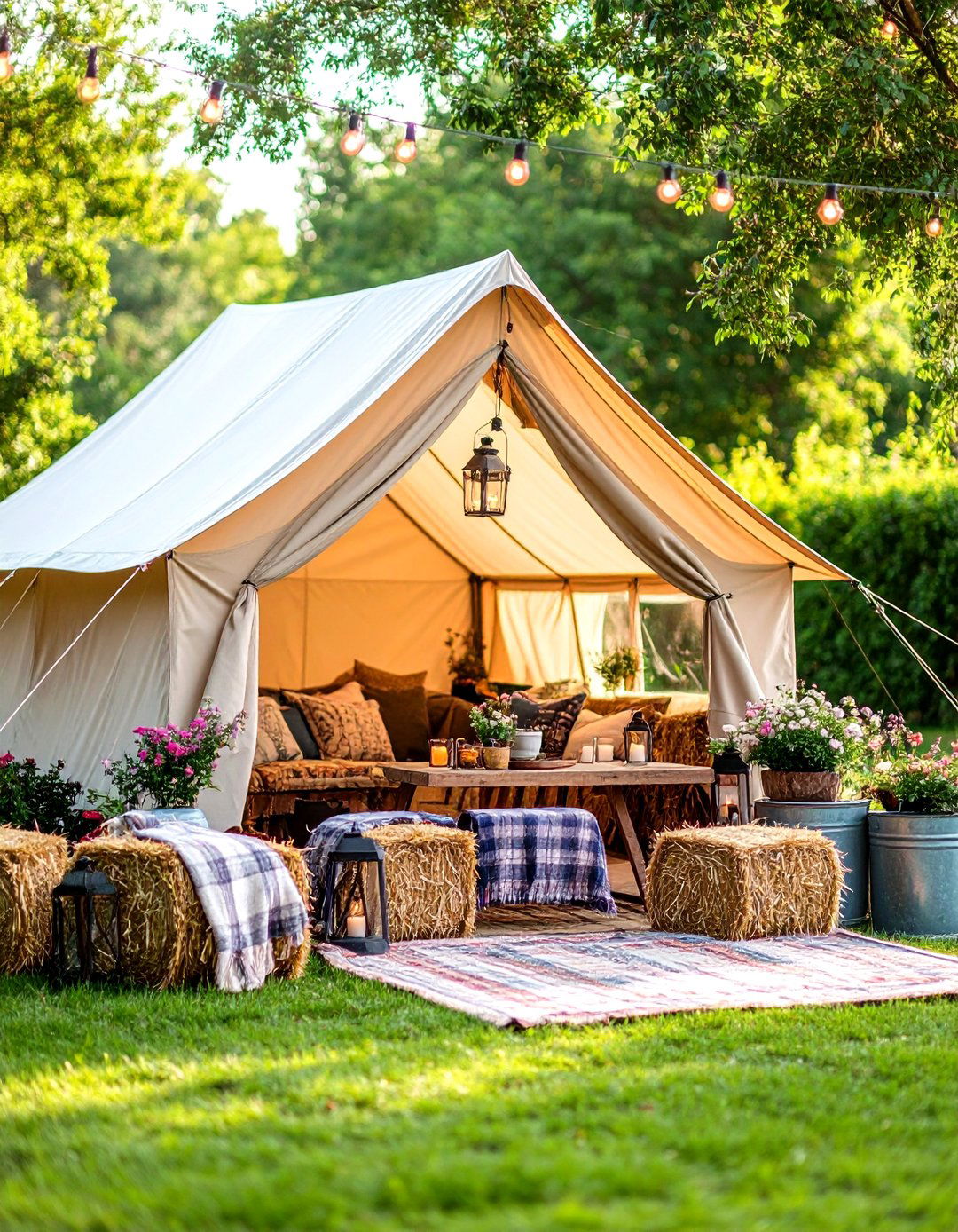 A Rustic Farmhouse Campout - 30 backyard camping ideas
