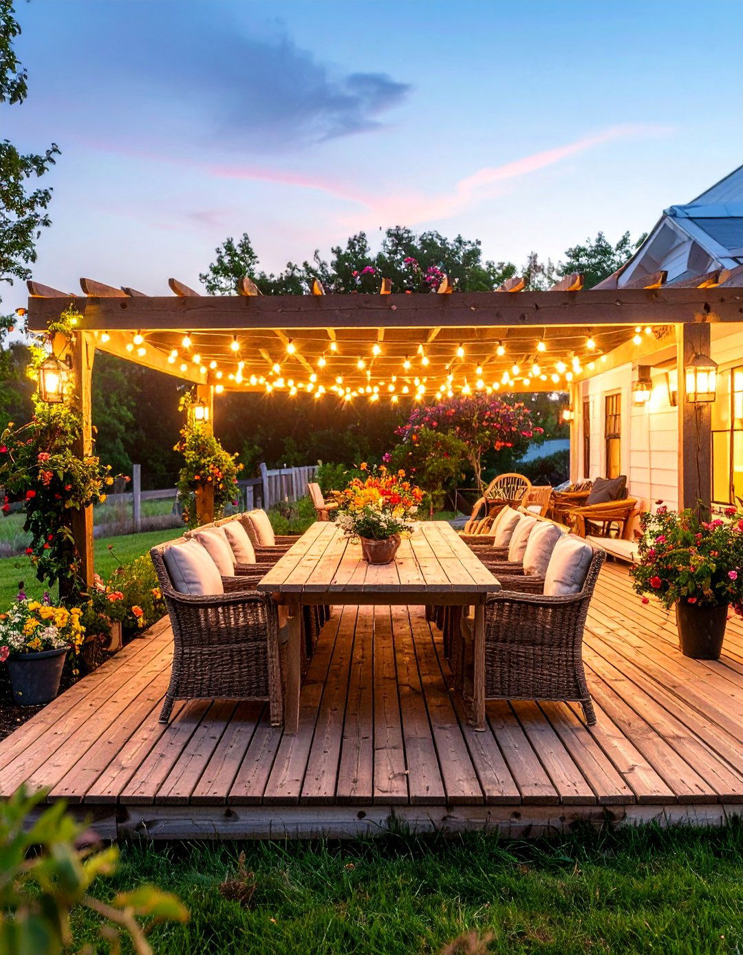 A Rustic Farmhouse Deck Retreat - 30 ai deck design ideas