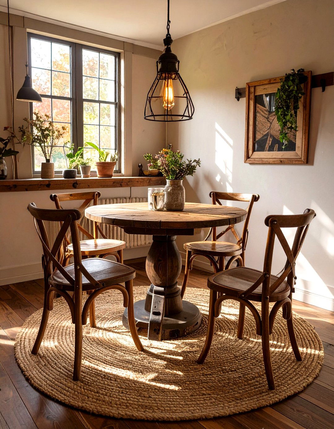A Rustic Farmhouse Dining Nook - 30 apartment dining room ideas