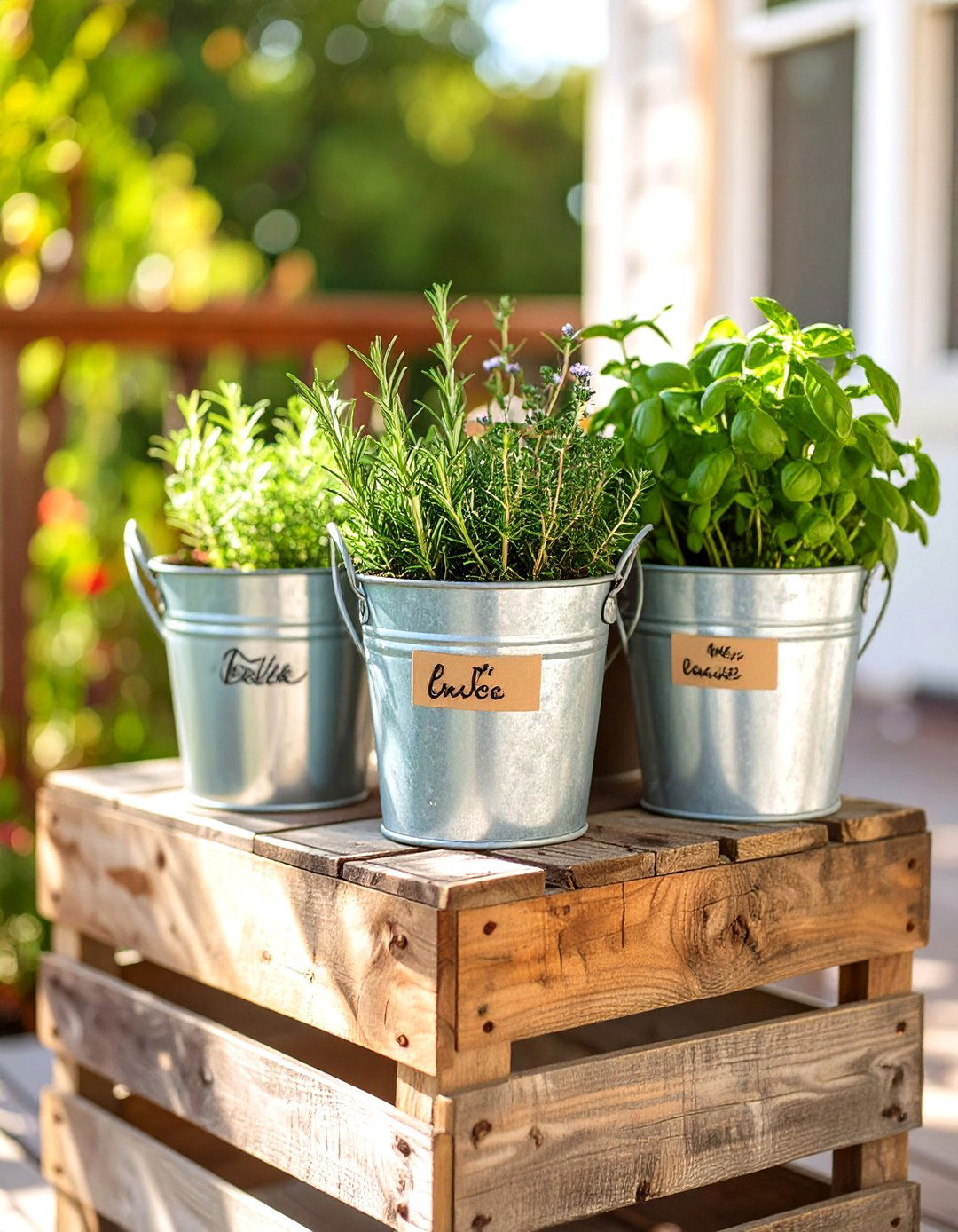 A Rustic Farmhouse Herb Garden - 30 bucket garden ideas