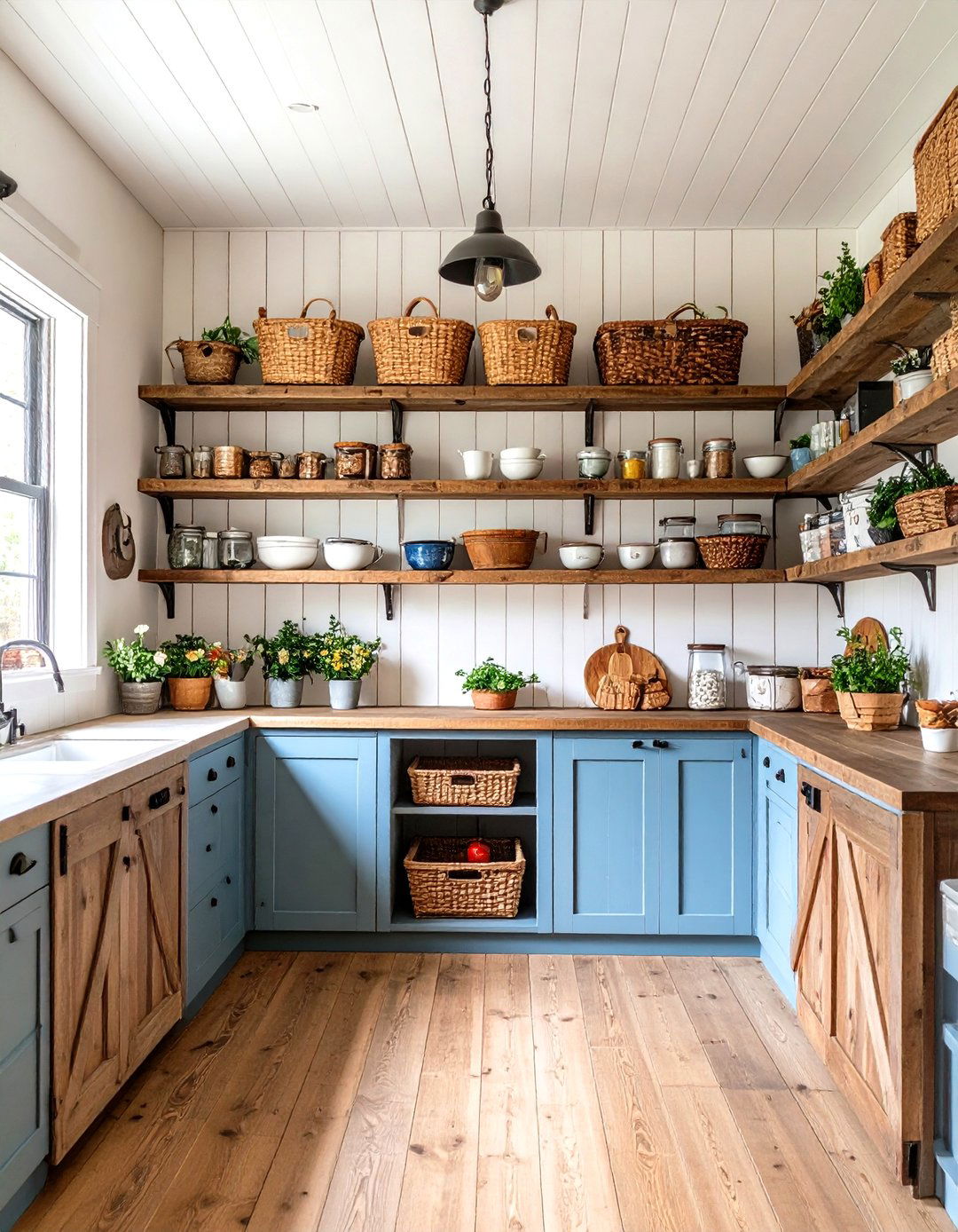 A Rustic Farmhouse Kitchen Pantry - 30 kitchen pantry organization ideas