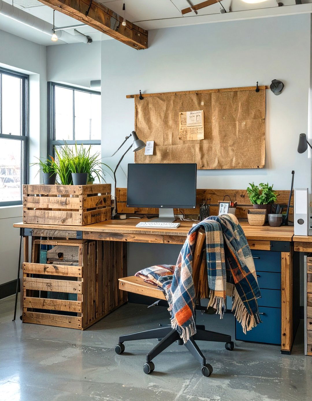 A Rustic Farmhouse Office Nook - 30 office cubicle decor ideas