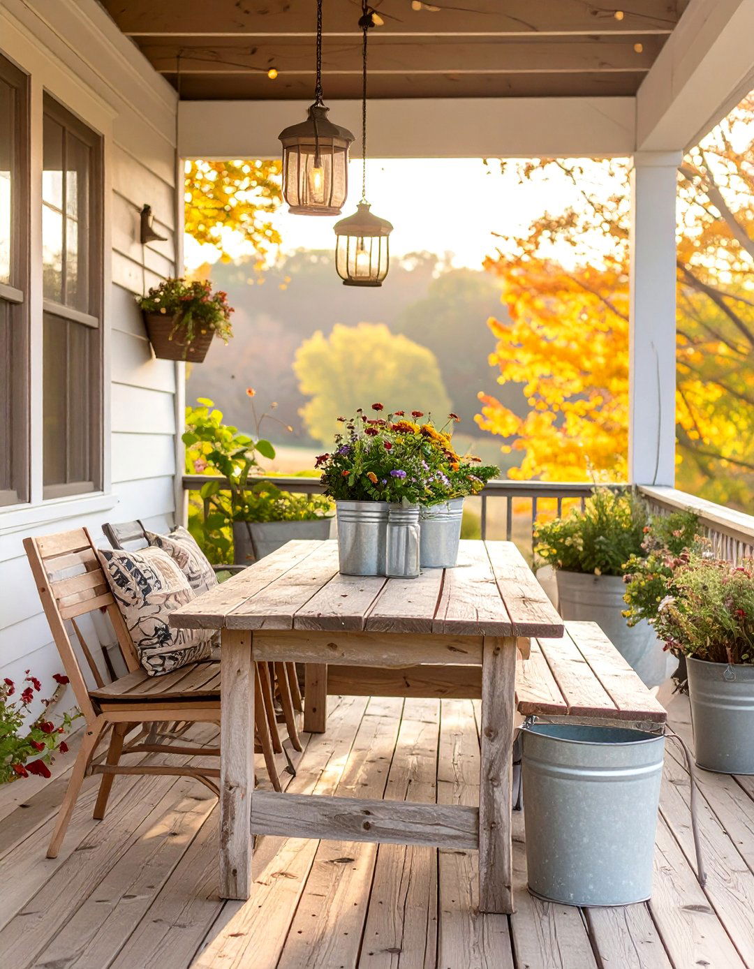A Rustic Farmhouse Porch Deck - 30 deck decorating ideas on a budget