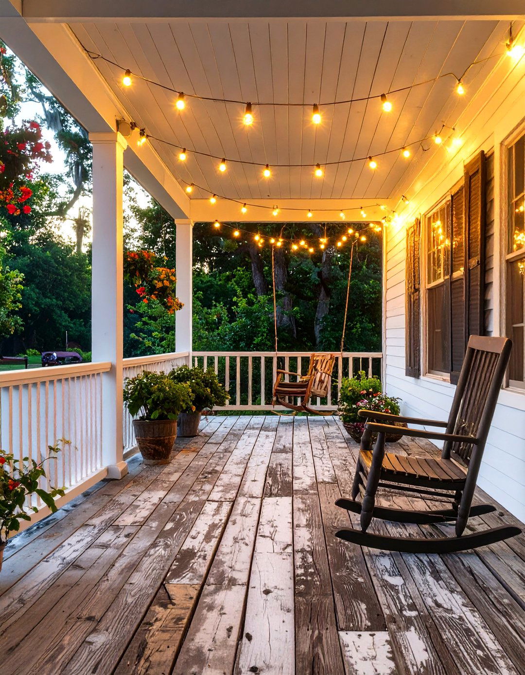 A Rustic Farmhouse Porch Deck - 30 back deck ideas