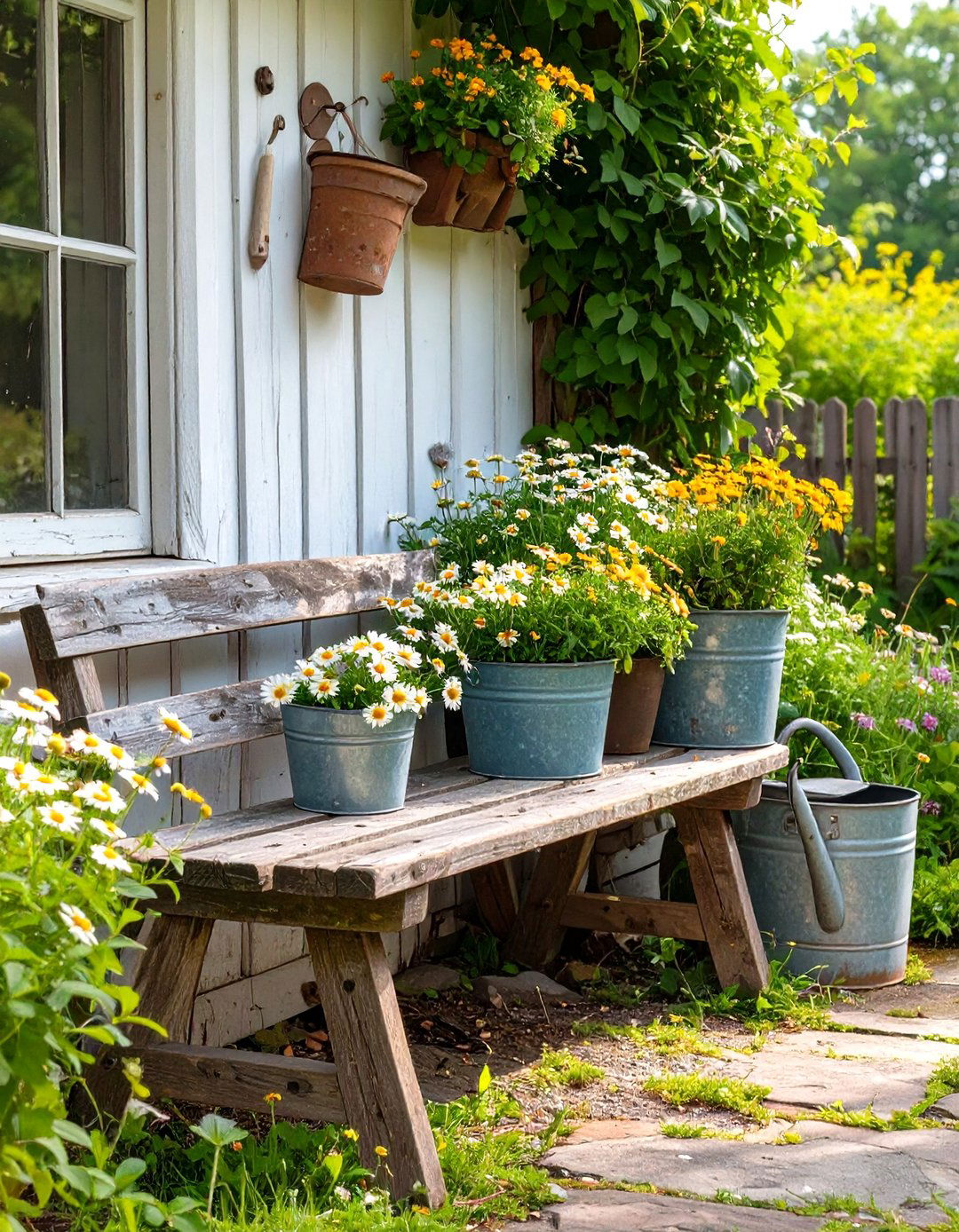 A Rustic Farmhouse Style Corner - 30 corner garden ideas