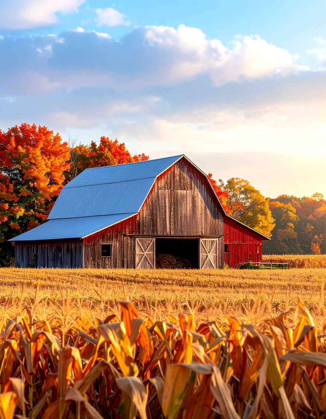 A Rustic Farmstead in Autumn - 30 landscape painting ideas