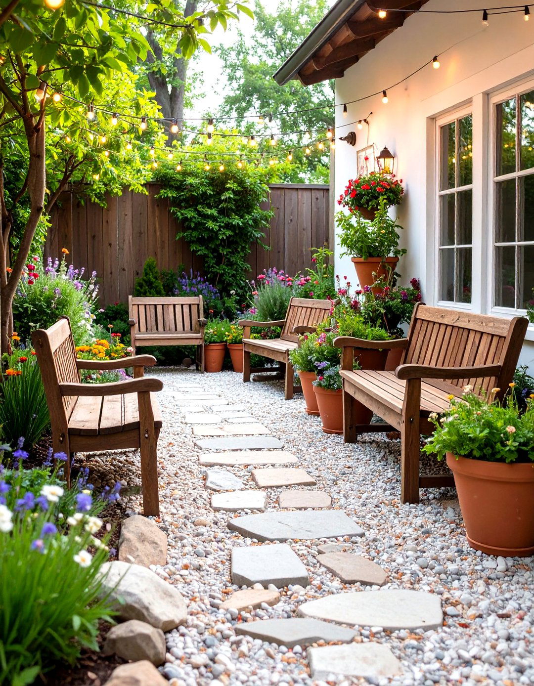 A Rustic Gravel and Stone Patio - 30 diy patio ideas on a budget
