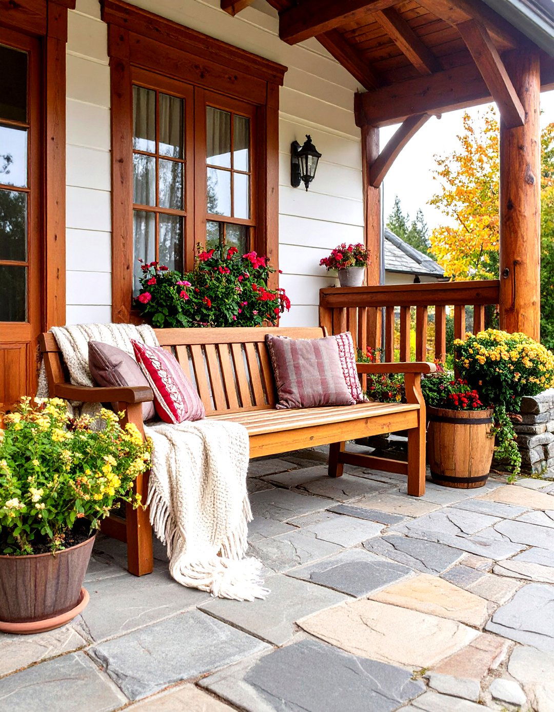 30 Cozy Front Porch Bench Ideas for Your Entryway - We Love Home Blog