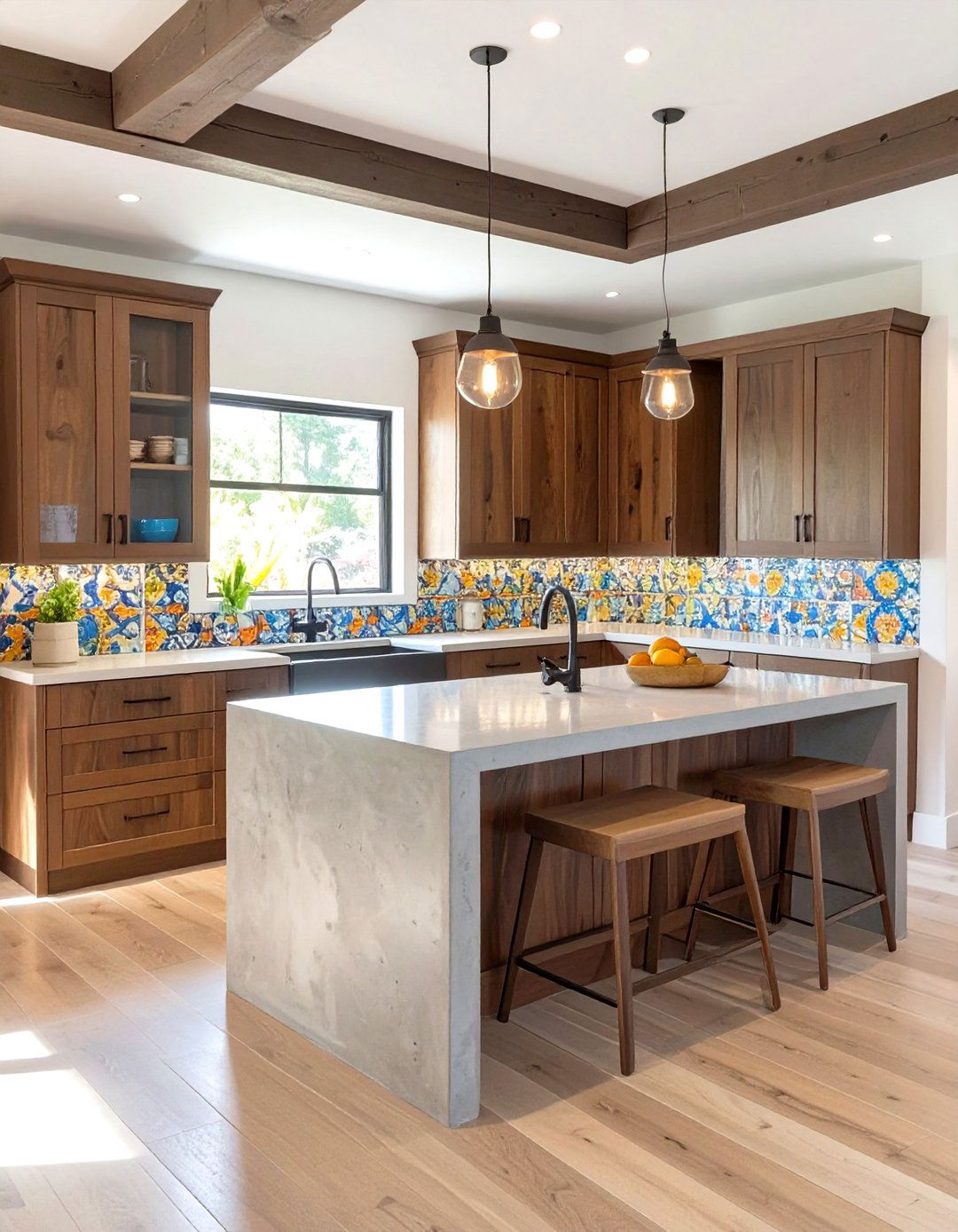 A Rustic Modern Kitchen with Concrete Accents - 30 modern mexican interior design ideas