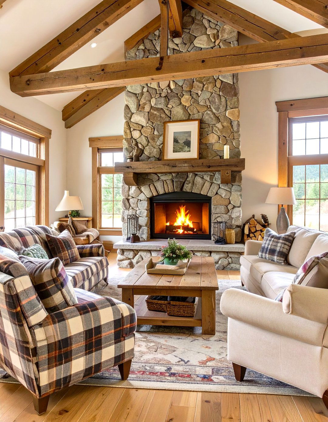 A Rustic Mountain Cabin Cottage Living Room - 30 cozy cottage cottage interior design ideas