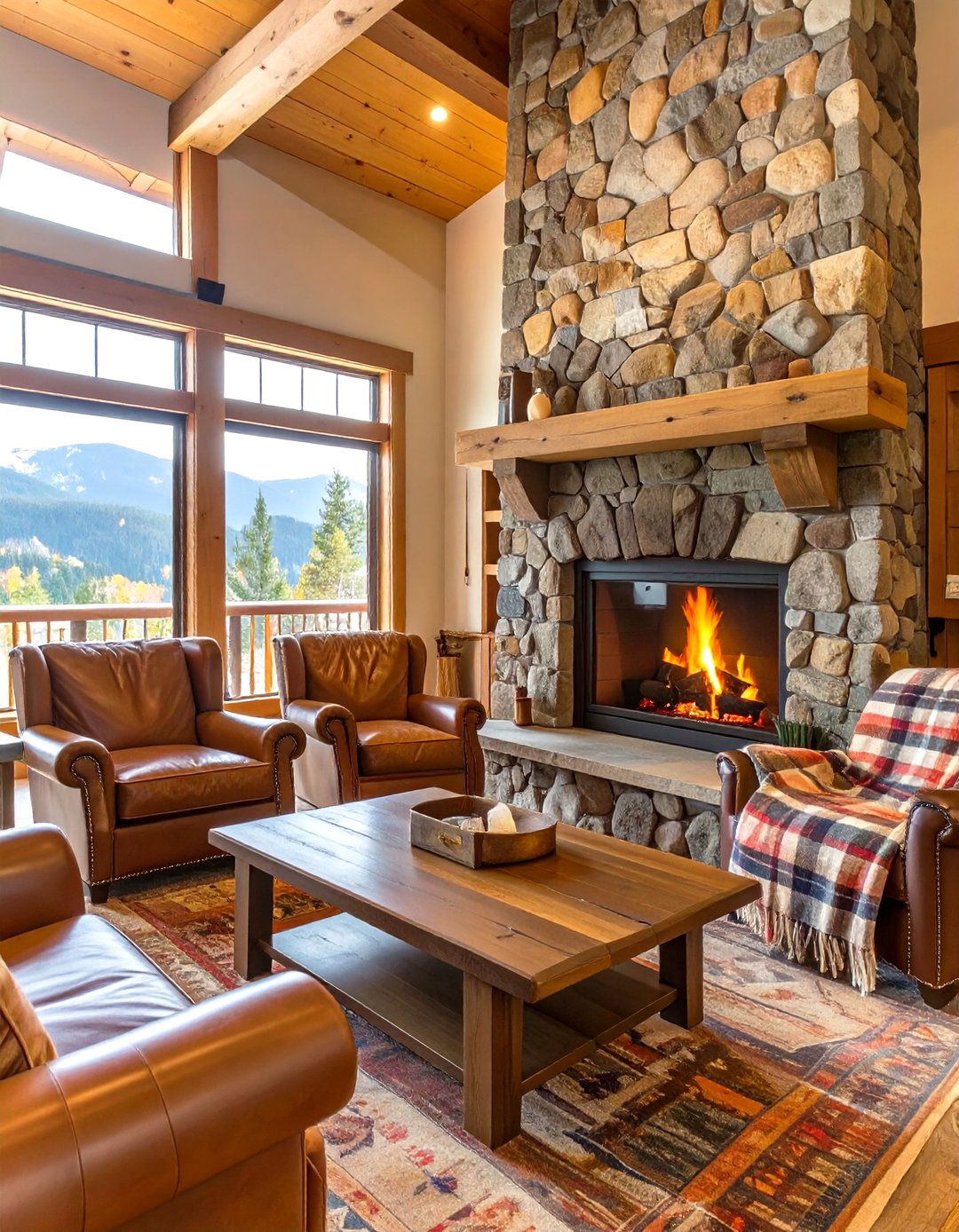 A Rustic Mountain Cabin Feel - 30 harmony in interior design ideas