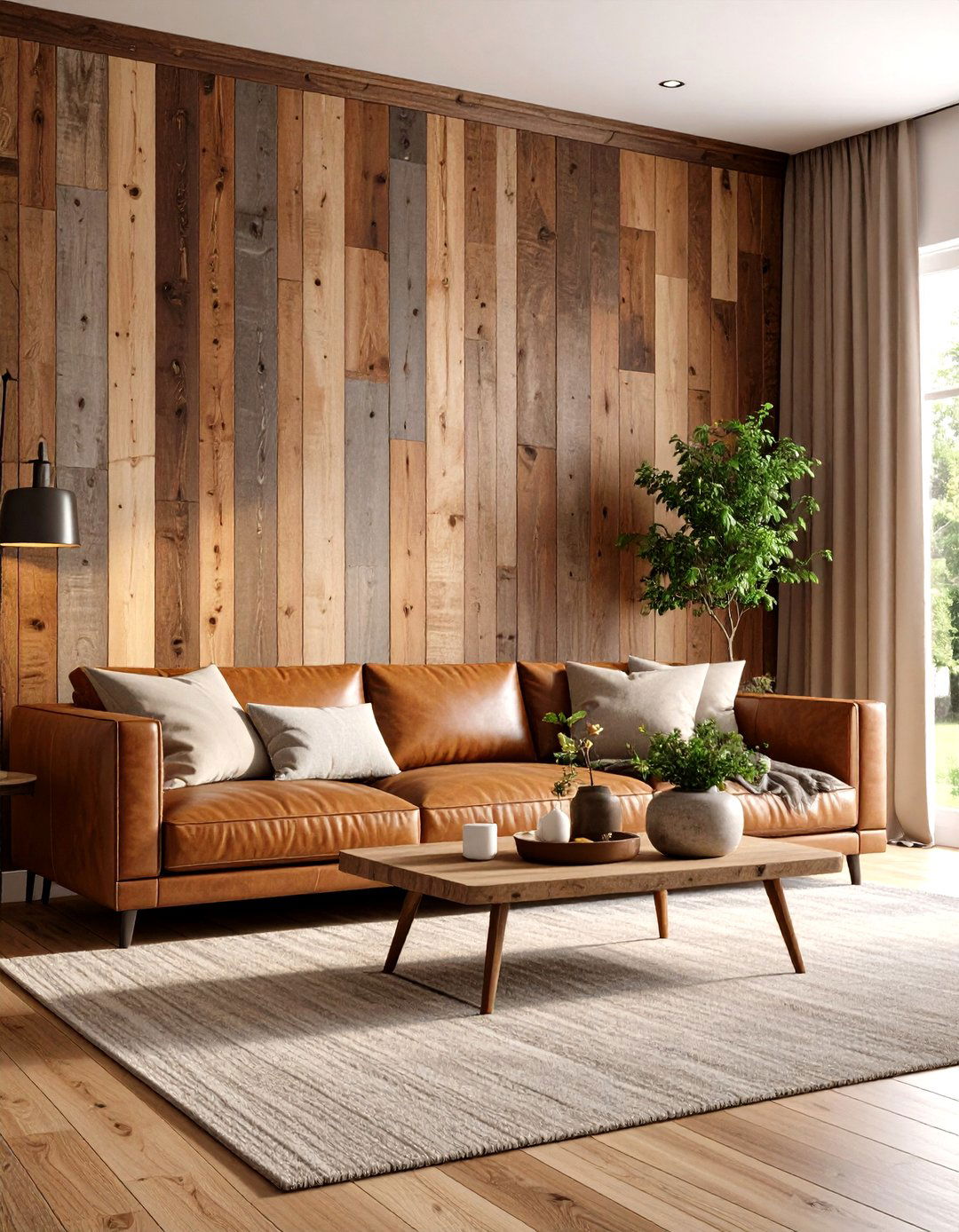 A Rustic Reclaimed Wood Accent Wall - 30 family room wall decor ideas