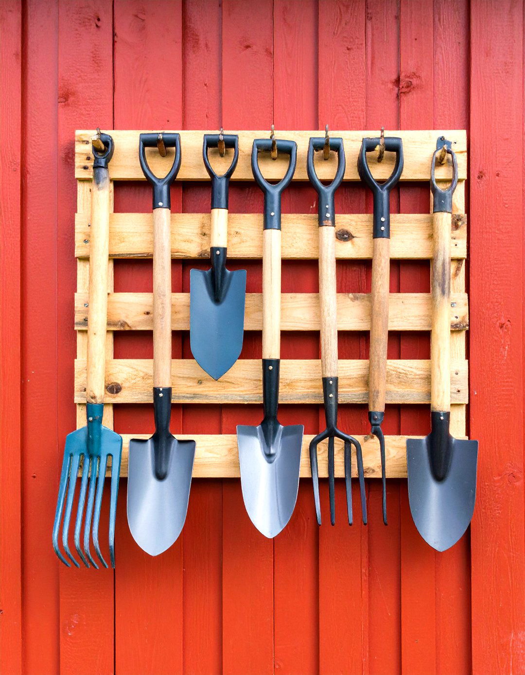 A Rustic Repurposed Pallet Garden Tool Organizer - 30 garden tool storage ideas