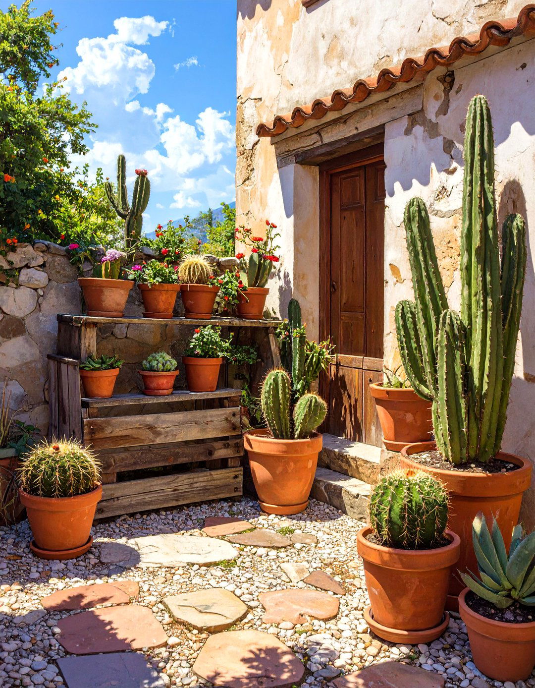 A Rustic Terracotta Cactus Garden - 30 cactus garden ideas