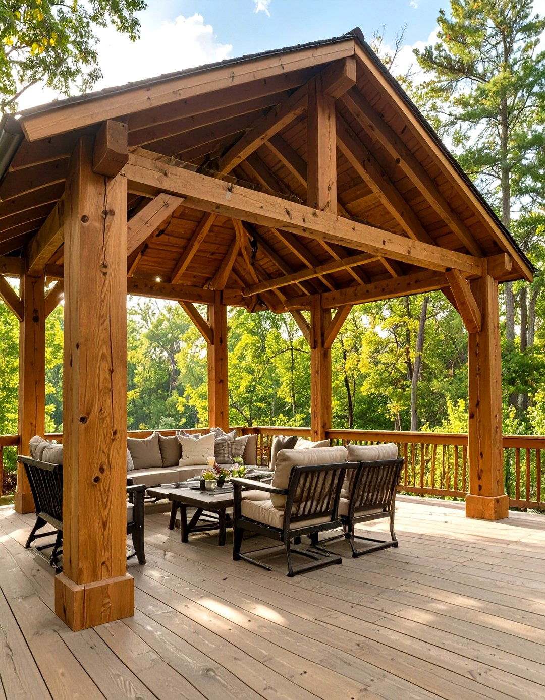 A Rustic Timber Frame Gazebo - 30 gazebo on deck ideas