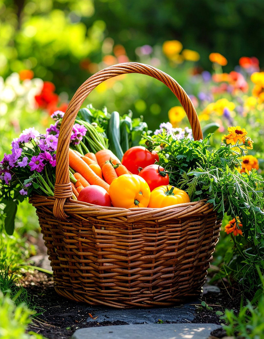 A Rustic Wooden Garden Harvest Basket - 30 garden gift ideas