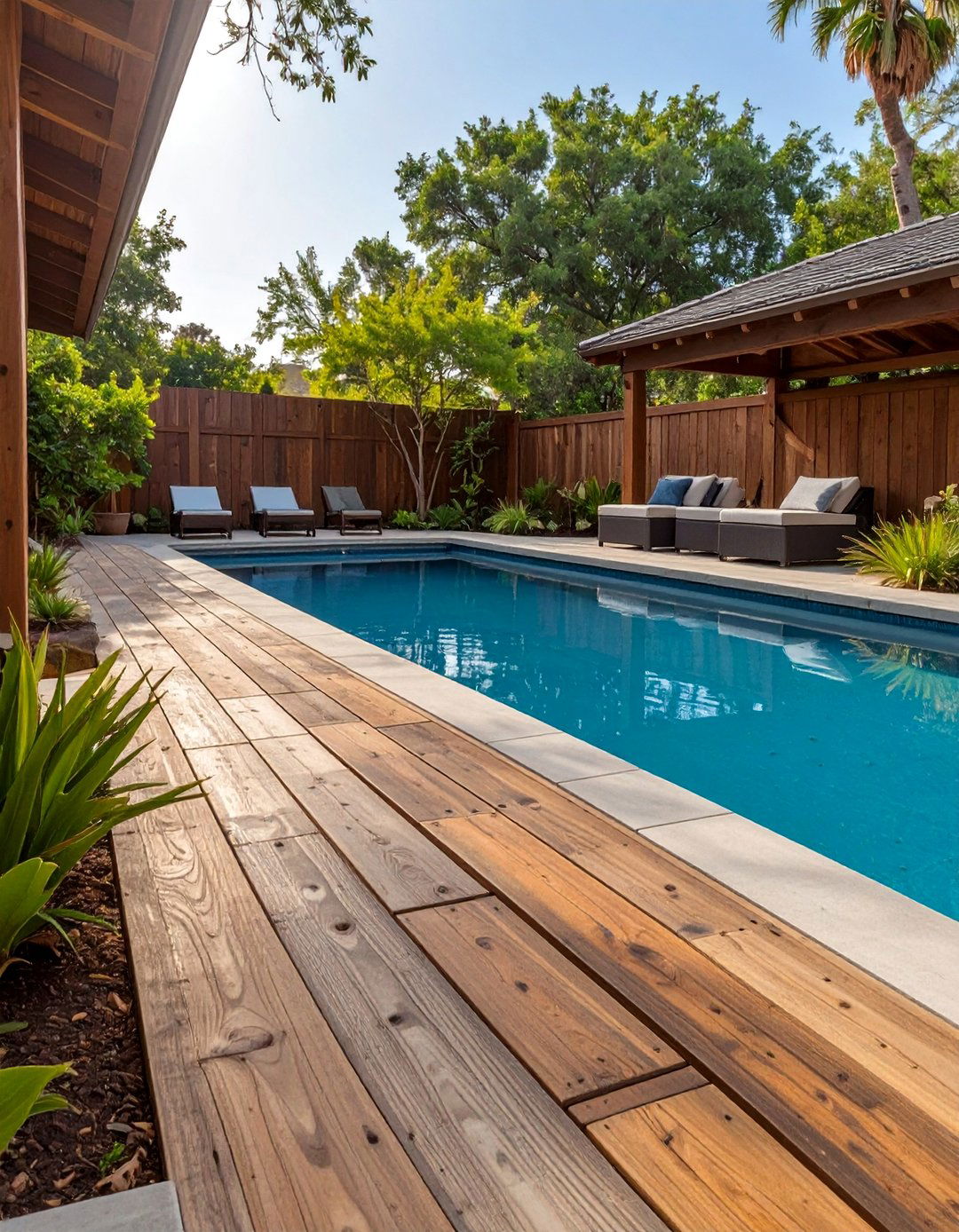 A Rustic Wooden Plank Paver Look - 30 backyard pavers ideas