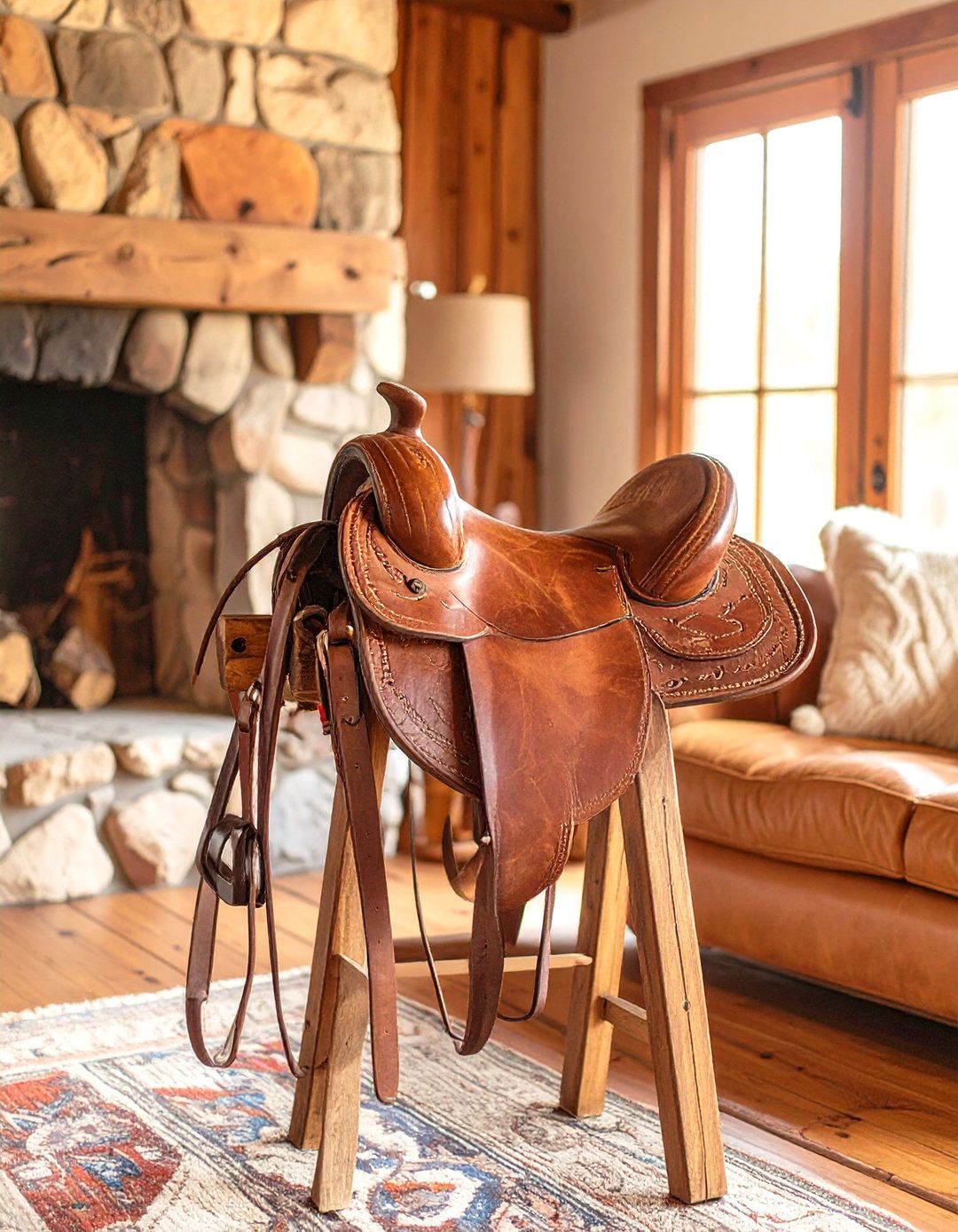 A Saddle as a Decorative Accent - 30 western living room ideas