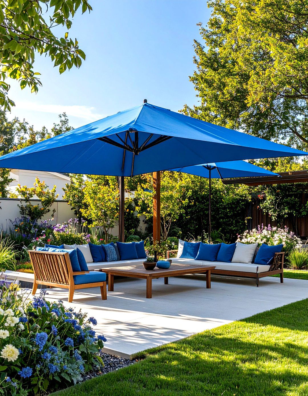 A Sail Shade Sculpture Garden - 30 backyard canopy ideas