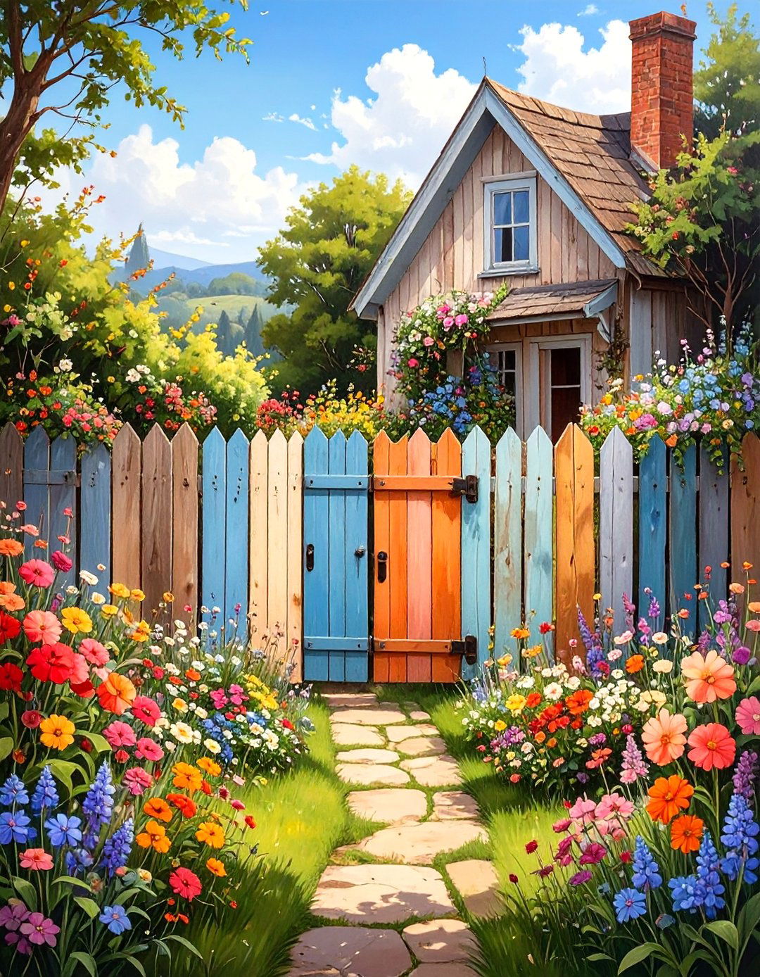 A Salvaged Door and Window Fence - 30 low cost garden fence designs
