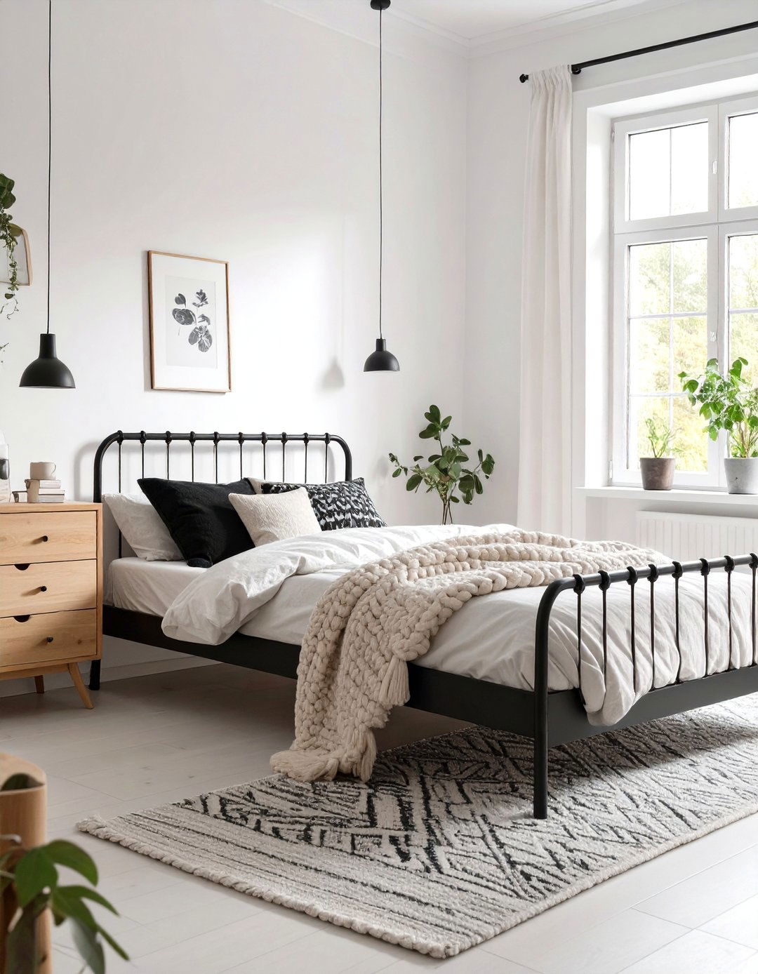 A Scandinavian Inspired Black and White Bedroom - 30 black and white bedroom ideas