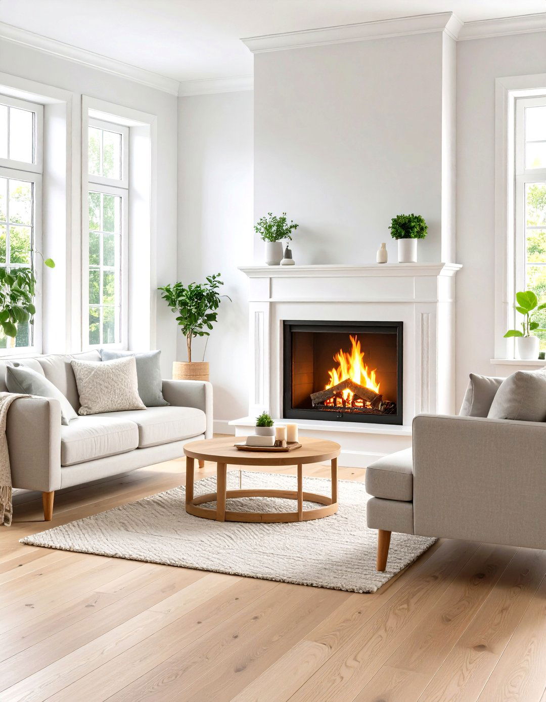 A Scandinavian Inspired Living Room Corner Fireplace - 30 living room corner fireplace ideas