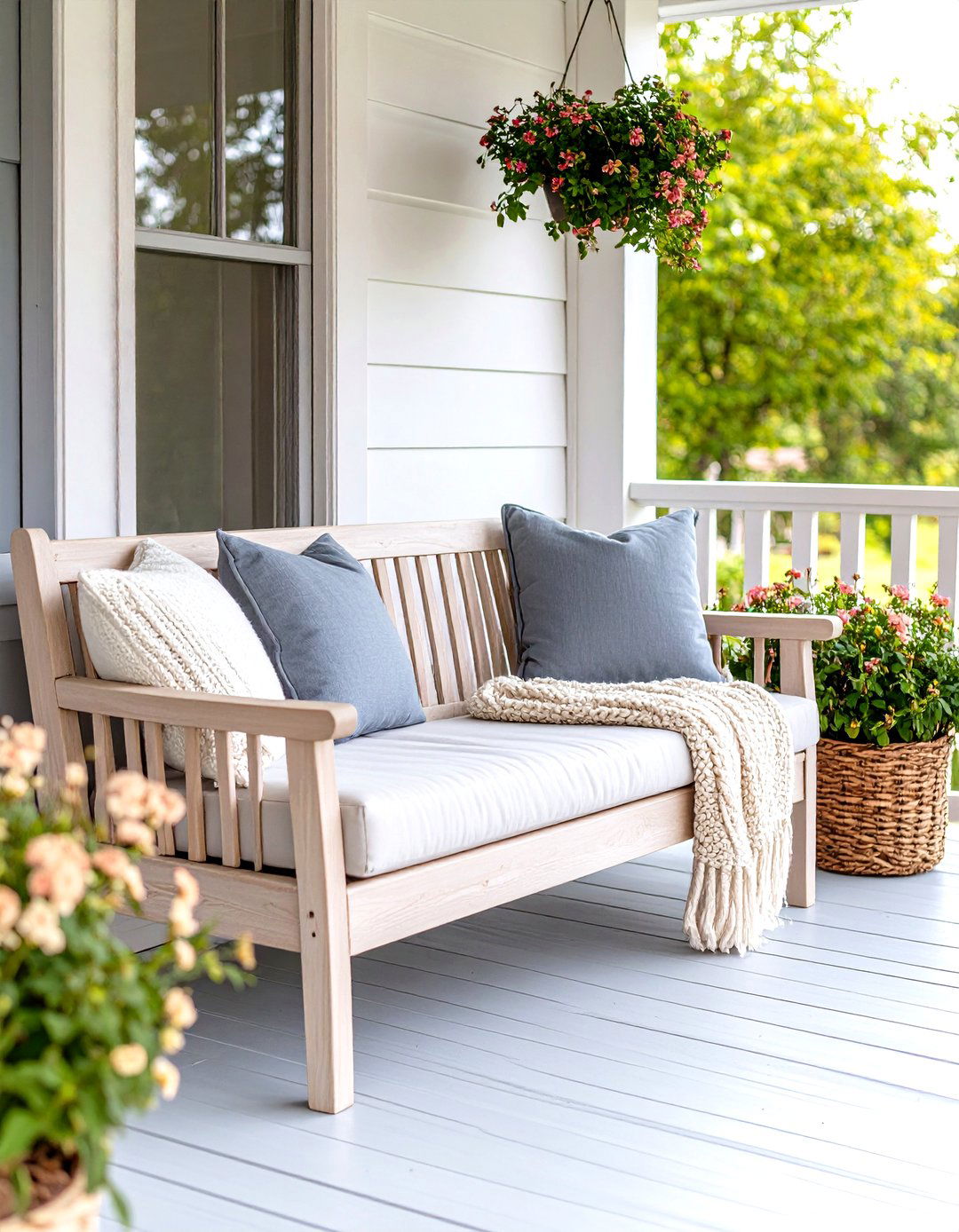 30 Cozy Front Porch Bench Ideas for Your Entryway - We Love Home Blog