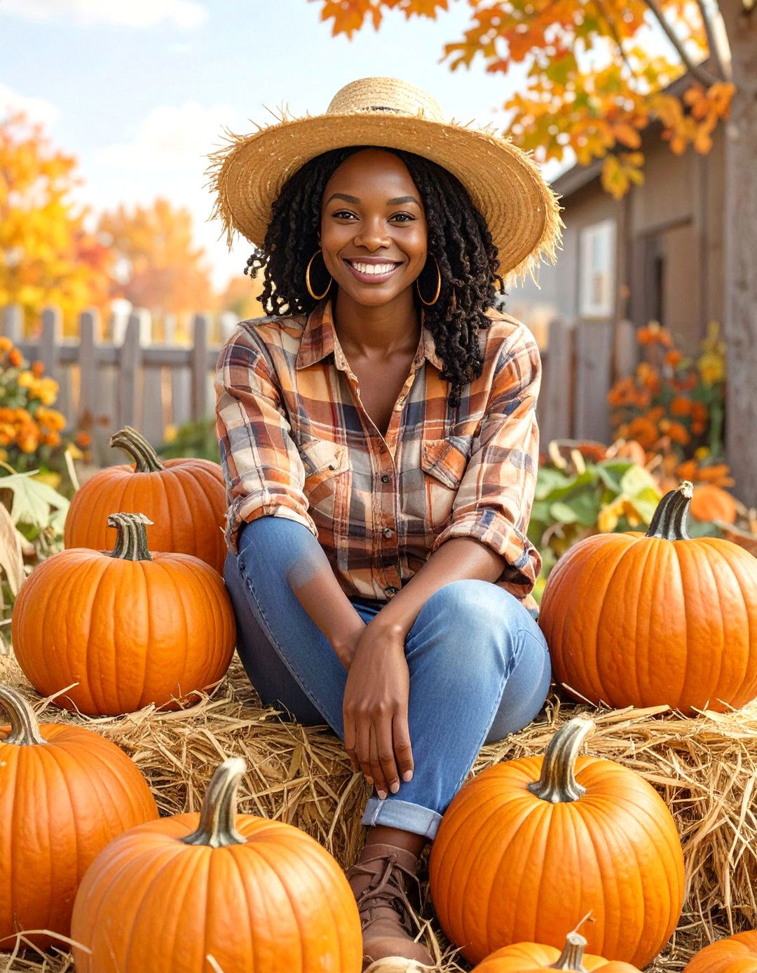 A Scarecrow Greeting Guests - 30 outdoor fall decor ideas