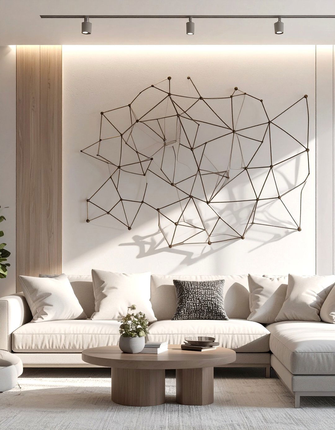 A Sculptural Wall Installation - 30 creative living room wall decor ideas