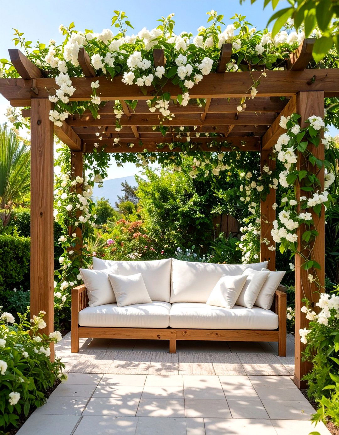 A Secluded Pergola with Climbing Vines - 30 outdoor oasis ideas