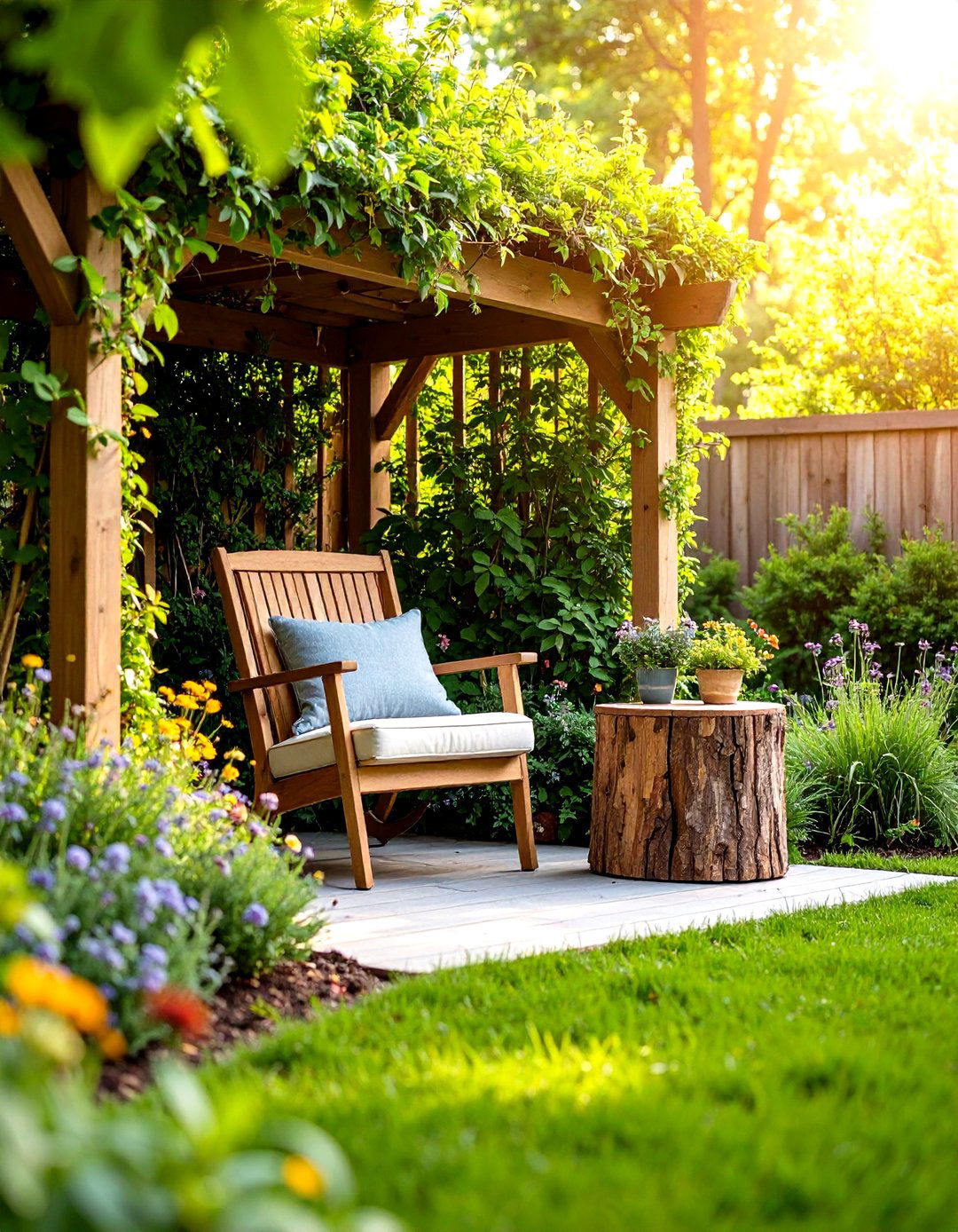 A Secluded Reading Nook with Hedges - 30 inexpensive landscaping ideas