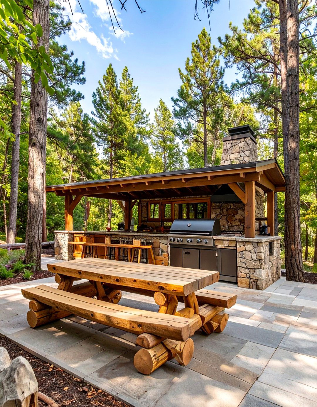 A Secluded Woodland Retreat Kitchen - 30 ai outdoor kitchen design ideas