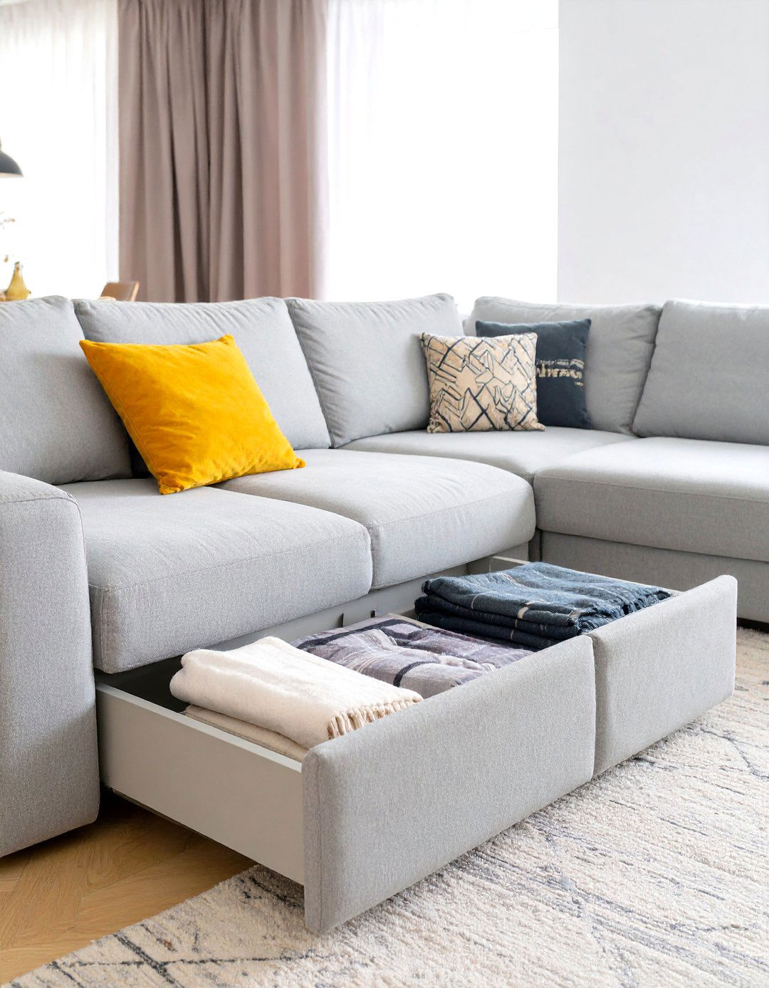 A Sectional Sofa with Hidden Storage - 30 sourcednextdoor interior design ideas