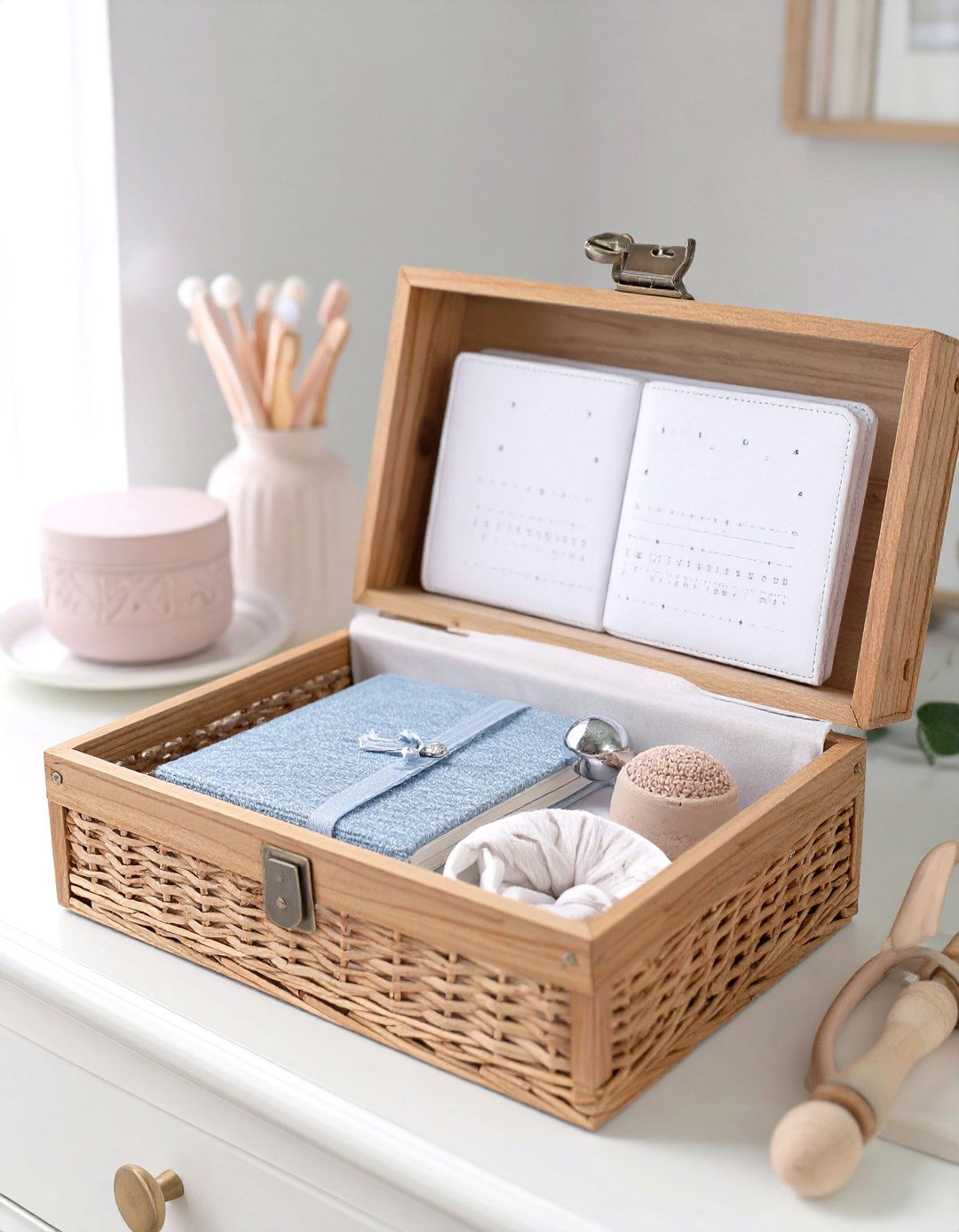 A Sentimental Keepsake Basket - 30 baby shower gift basket ideas