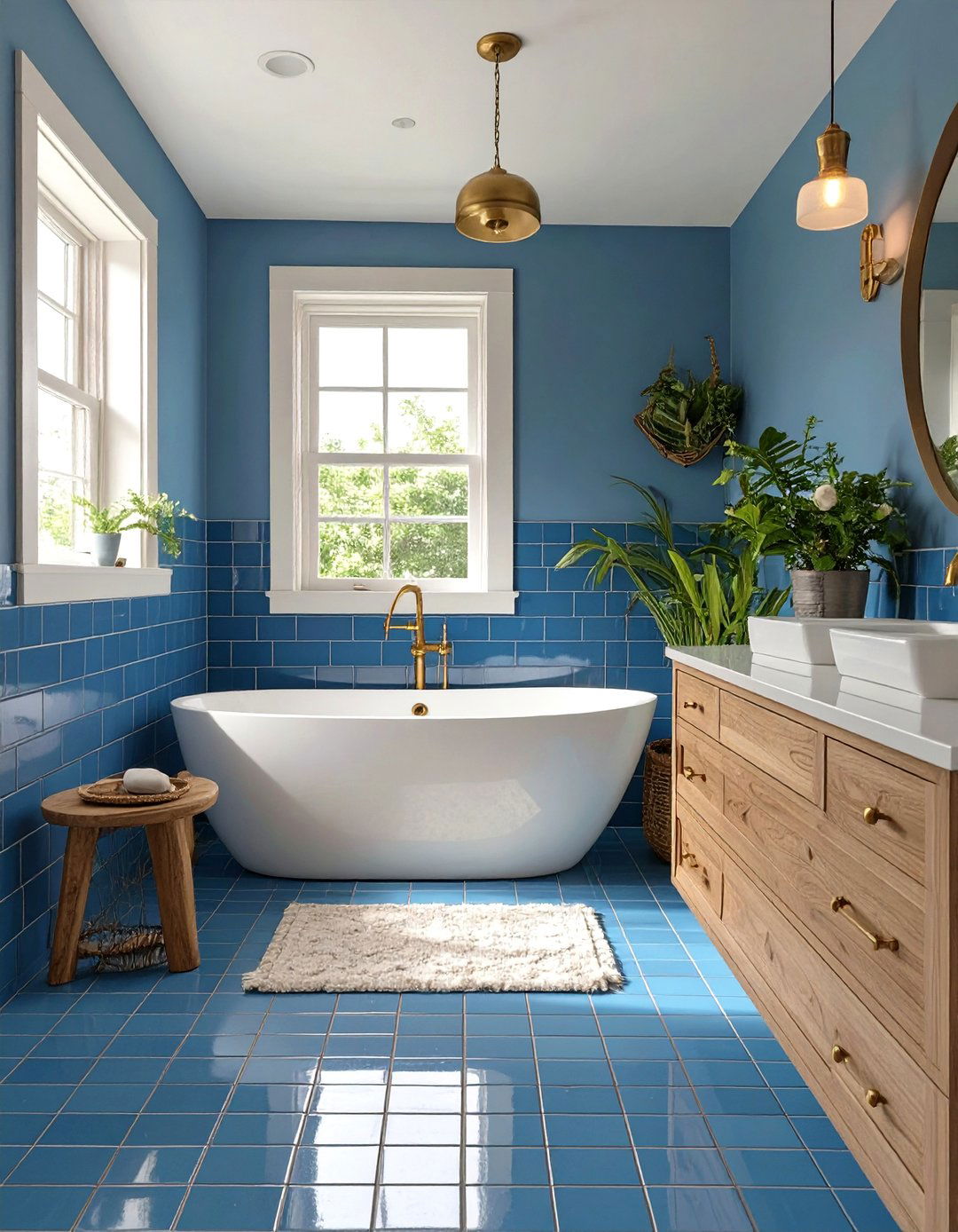 A Serene Blue Bathroom Oasis - 30 colorful bathroom ideas
