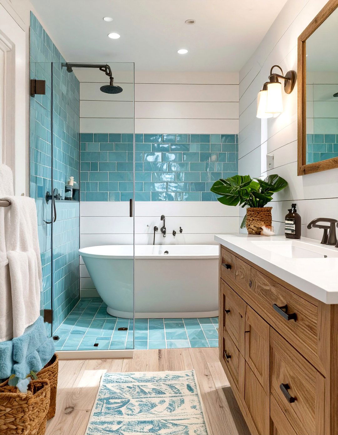 A Serene Coastal Escape - 30 bathtub shower combo ideas for small bathrooms