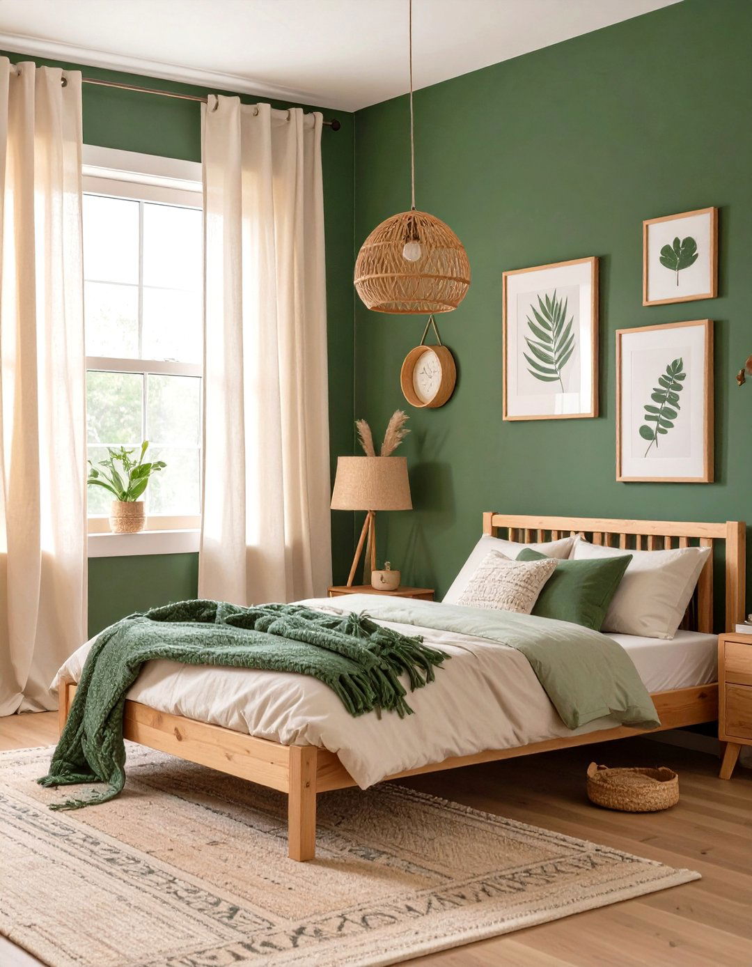 A Serene Forest Green Bedroom - 30 boys bedroom paint ideas