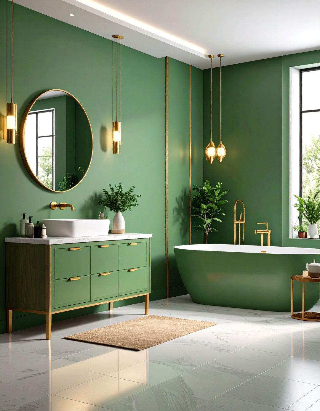 A Serene Green Sage Guest Bathroom - 30 guest bathroom decor ideas