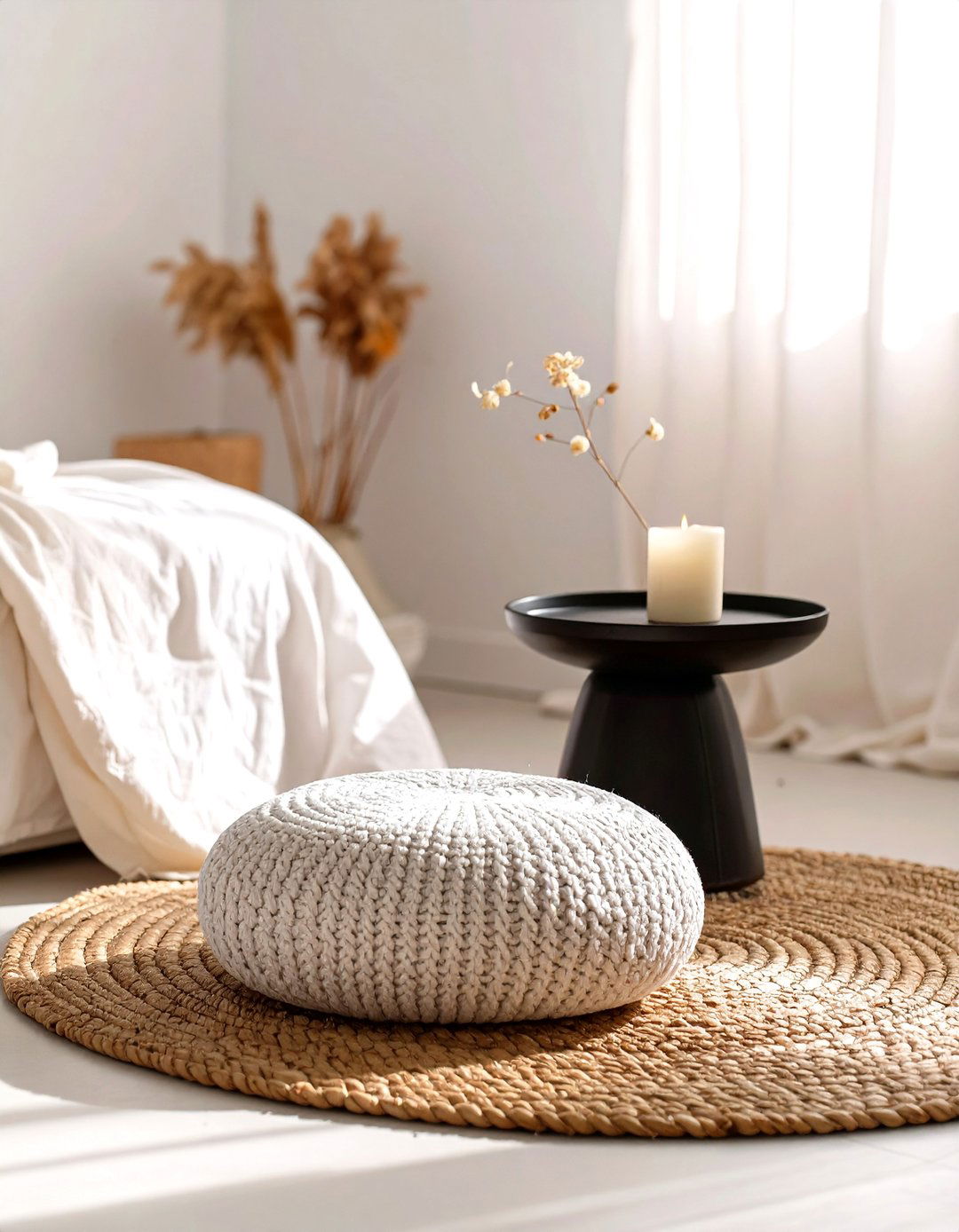 A Serene Meditation Bedroom Corner - 30 bedroom seating ideas
