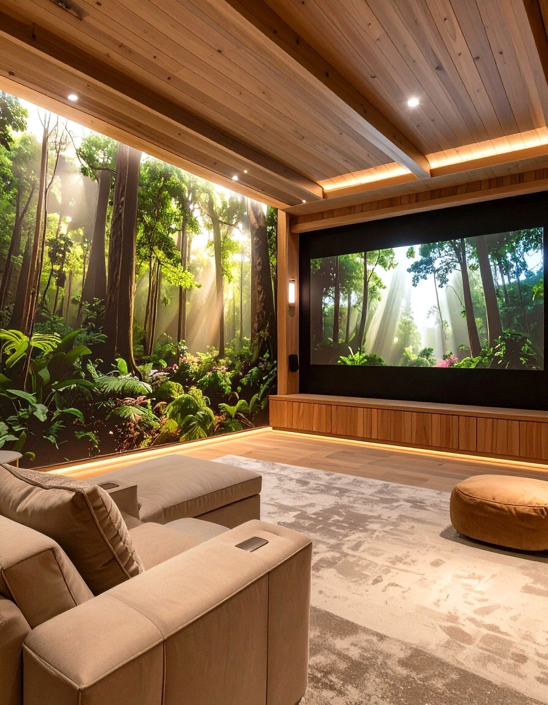 A Serene Nature Inspired Escape - 30 home theater room ideas