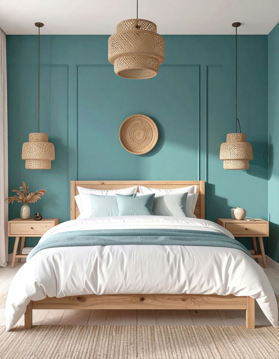 A Serene Teal Bedroom Retreat - 30 colorful bedroom ideas