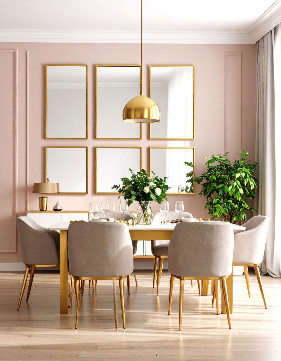 A Series of Matching Mirrors - 30 repetition in interior design ideas