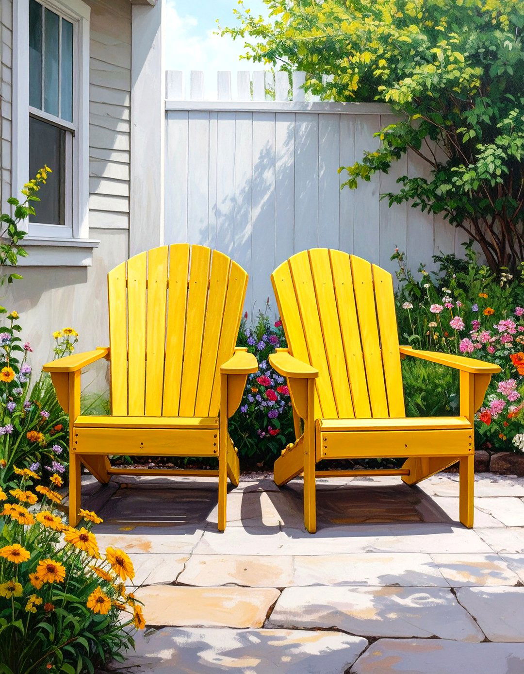 A Set of Collapsible Adirondack Chairs - 30 small patio furniture ideas