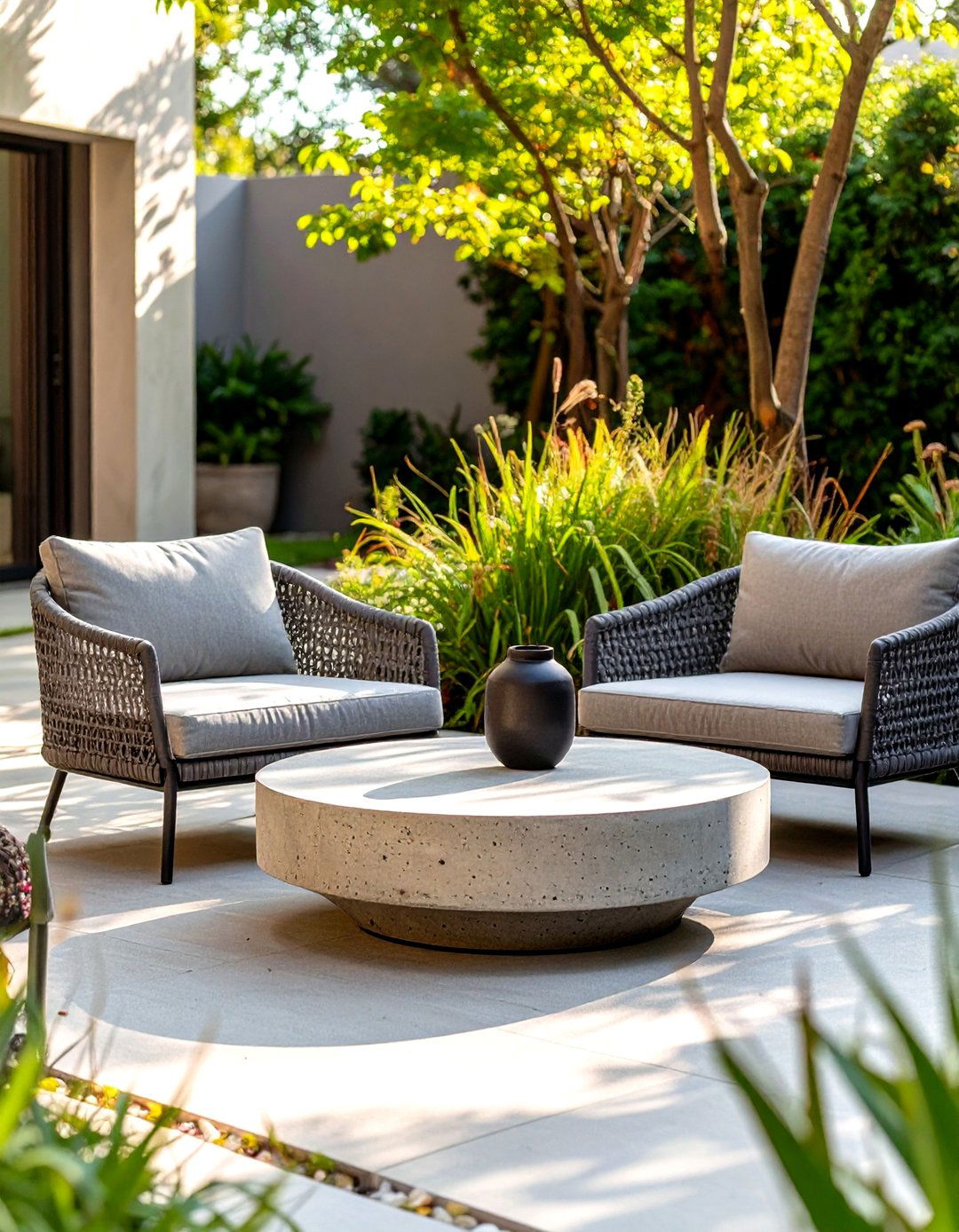 A Set of Low Profile Armless Chairs - 30 small patio furniture ideas