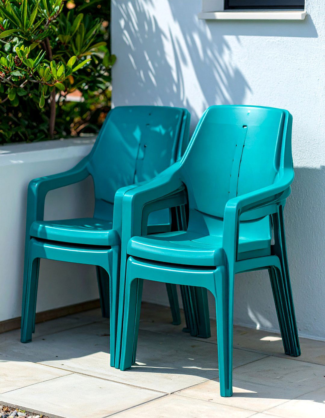 A Set of Stackable Outdoor Chairs - 30 small patio furniture ideas