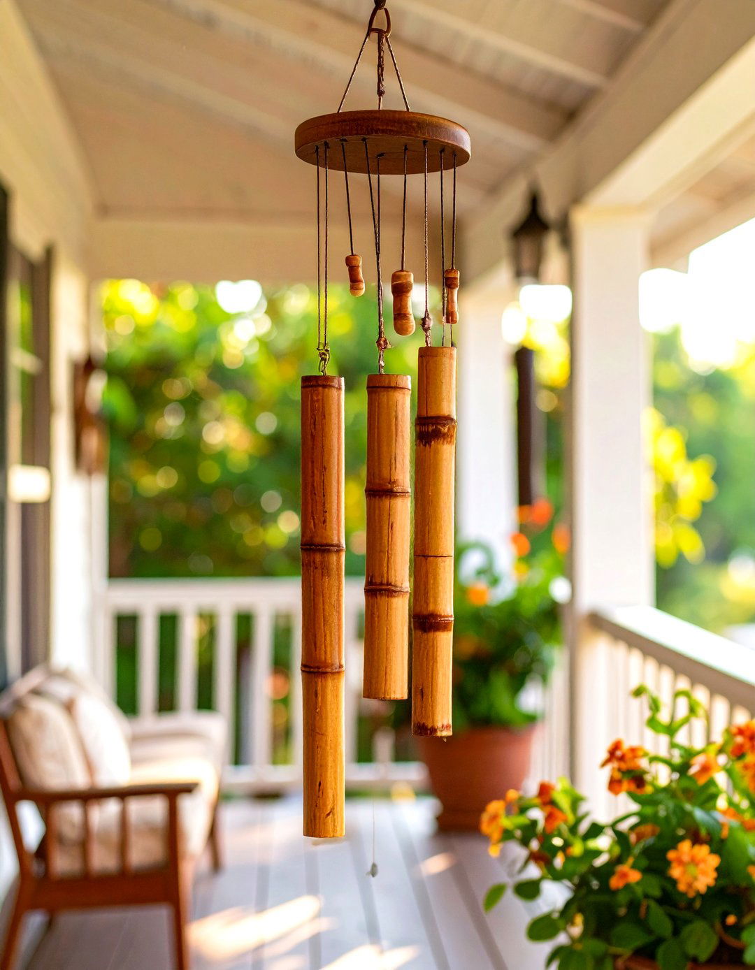 A Set of Wind Chimes - 30 very small front porch decorating ideas